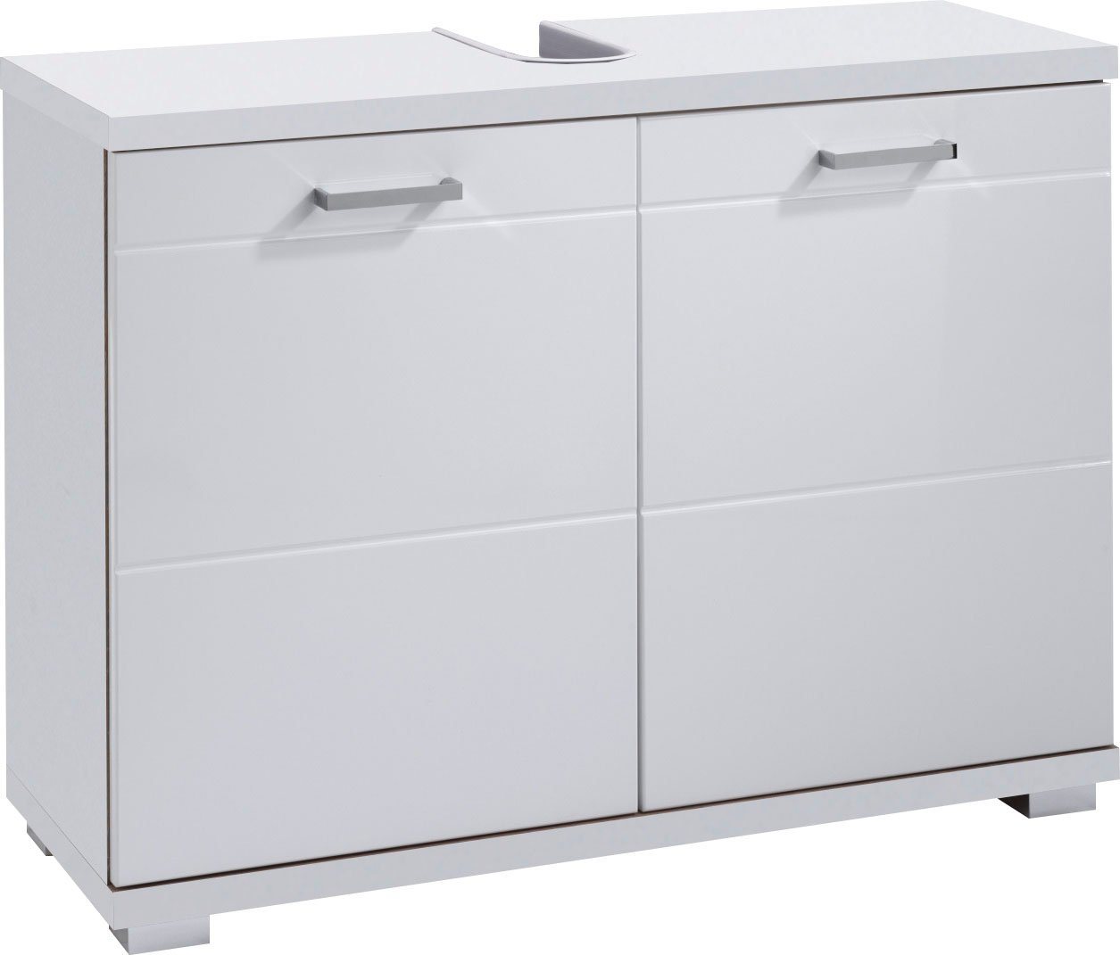 byLIVING Waschbeckenunterschrank Nebraska Breite 80 cm, Badezimmerschrank, MDF-Fronten in Hochglanz-Optik von byLIVING