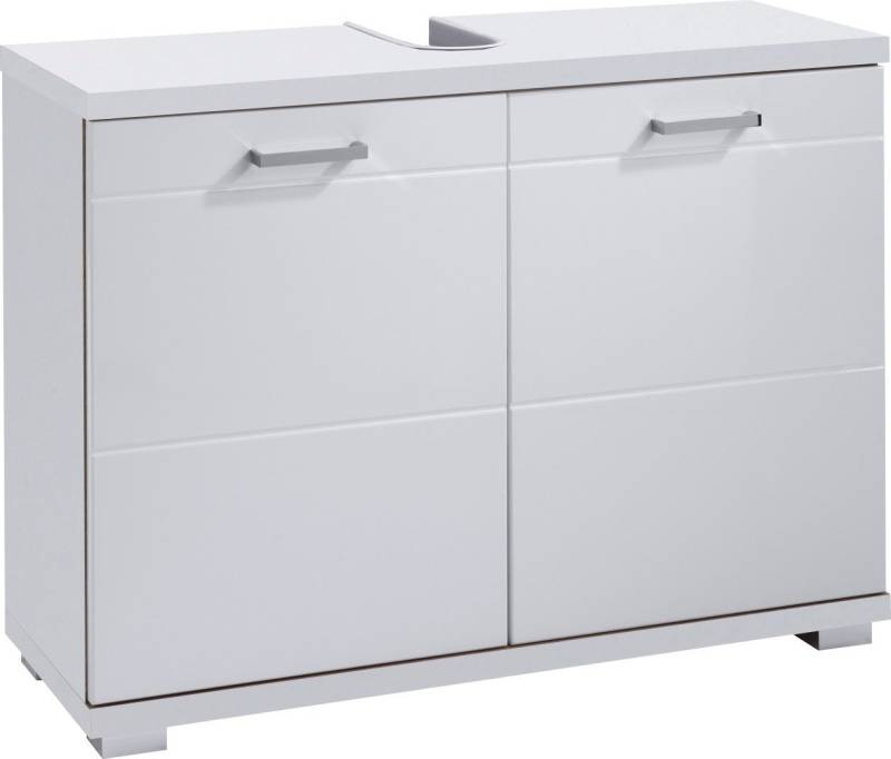 byLIVING Waschbeckenunterschrank Nebraska Breite 80 cm, Badezimmerschrank, MDF-Fronten in Hochglanz-Optik von byLIVING
