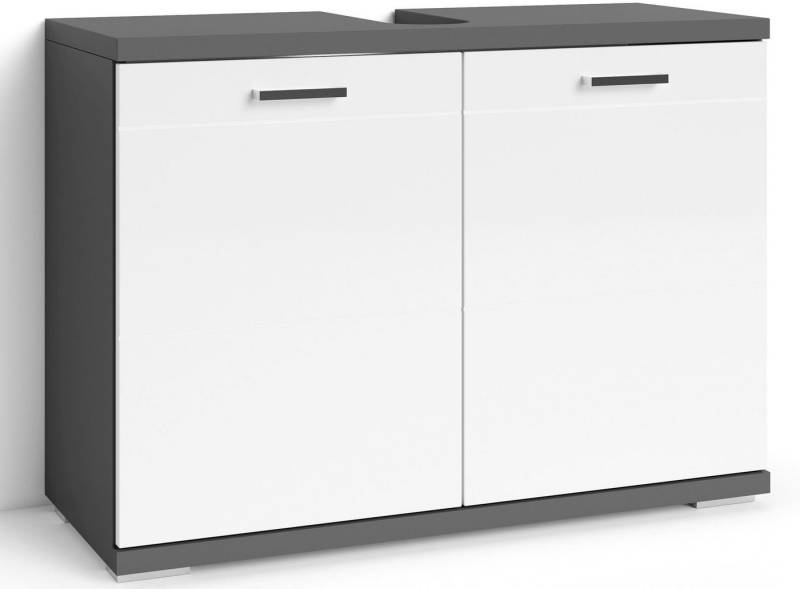 byLIVING Waschbeckenunterschrank Nebraska Breite 80 cm, Badezimmerschrank, MDF-Fronten in Hochglanz-Optik von byLIVING