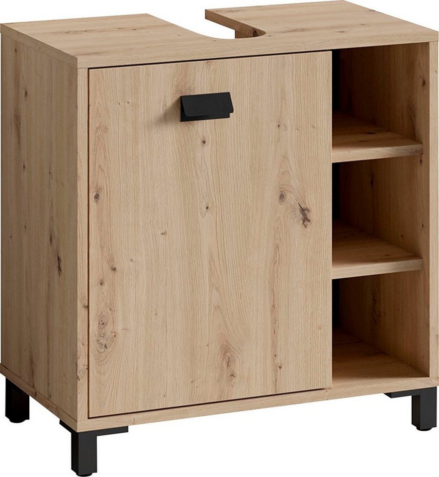 byLIVING Waschbeckenunterschrank Wellness Breite 60 cm, mit Syphonausschnitt, mit praktischem Regal von byLIVING