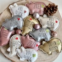 Glücksbringer Glücksschwein Geschenk Silvester Prüfung von bySanni