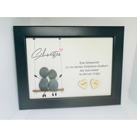 steinbild | Geschenk Schwester Geschwister Freundin Geburtstag Weihnachten Weihnachtsgeschenk steinbild | Geschenk Schwester Geschwister Freundin Geburtstag Weihnachten Weihnachtsgeschenk von byTaschentiger