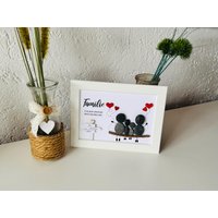 Familienbild | Geburtstagsgeschenk Jahrestag Hochzeitstag Steinbild Für Partner Personalisiertes Geschenk von byTaschentiger