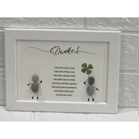 steinbild Geschenk Geburtstag Jahrestag Freundschaft Freunde Kleeblatt Glück Dankeschön Danke von byTaschentiger