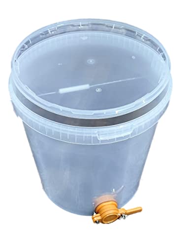 Abfülleimer / Honig Eimer 25kg mit Quetschhahn (Kunststoff Orange) von byander