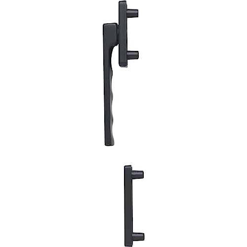 bybyhome Hoppe Balkontürgriff Toulon - Balkongriff außen flach Griffrosette und Profilzylinder PZ, Aluminium schwarz matt von bybyhome