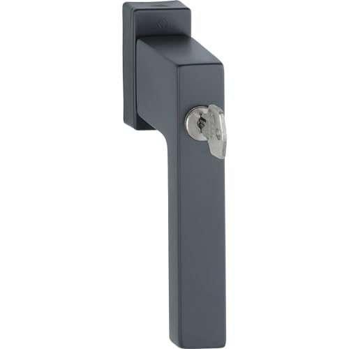 bybyhome Hoppe Fenstergriff Toulon SecuTBT mit Schlüssel - Fenstergriff abschließbar - VK 7x43mm, Aluminium schwarz matt von bybyhome