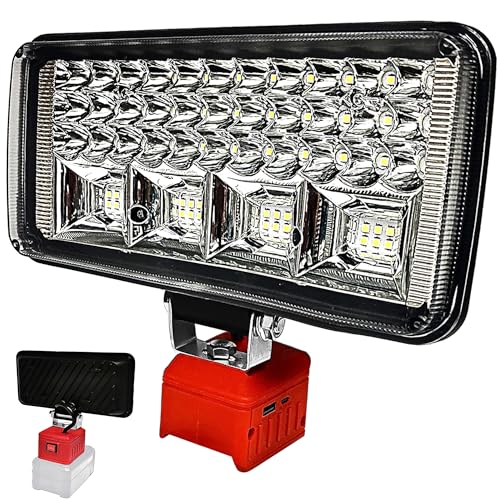 bycpower Akku Lampe für Einhell 18V PXC Power X-Change,90W 6800LM Kabellose Arbeitsleuchte,2 Modi LED Akku Strahler mit 2 USB-Aufladung,Tragbares Flutlicht für Baustelle,Camping,Autoreparaturen von bycpower