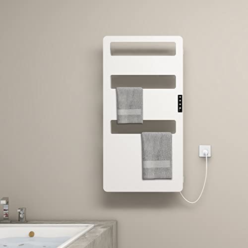 byecold Badheizkörper 90x46CM, Bad Heizkörper mit Touchschalter Timer, Handtuchhalter Heizung Elektrisch Badezimmer Handtuchwärmer Handtuchheizkörper Handtuchtrockner Handtuchheizung Wandmontage von byecold
