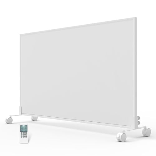 Infrarotheizung Standgerät mit Thermostat - 900 Watt - Elektroheizung mit Standfüßen & Wandmontage - Standheizung mit Rollen - Heizpaneel Heizung Elektrisch - Überhitzungsschutz - Energieeinsparend von byecold