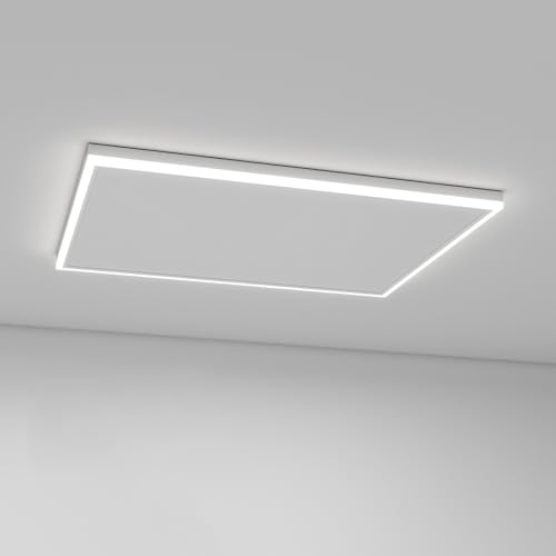 Infrarotheizung Deckenmontage 590 Watt, Deckenheizung Infrarot mit LED Beleuchtung, Infrarotheizung Decke mit Thermostat, App Fernbedienung Steuerung, Elektroheizung Heizkörper Heizpaneel - 88x63cm von byecold