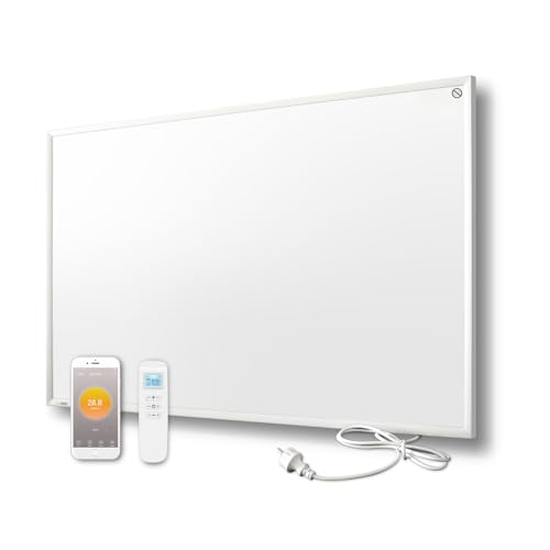 Byecold Infrarotheizung mit Thermostat 900 Watt, App Fernbedienung Steuerung, Infrarot wandmontage Elektroheizung Energiesparende, Wandheizung Heizpaneel Elektrisc Energiesparend Überhitzungsschutz von byecold