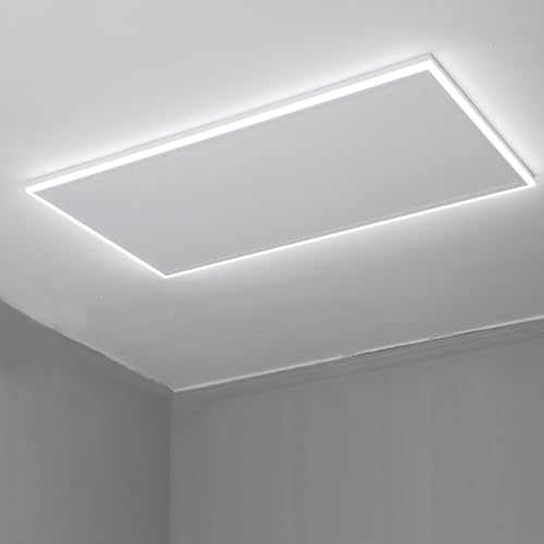 Infrarotheizung Deckenmontage 700 Watt, Infrarot Deckenheizung mit LED Licht Beleuchtung, Infrarotheizung Decke mit Thermostat Fernbedienung, Elektroheizung Heizplatte Heizpaneel Heizkörper von byecold