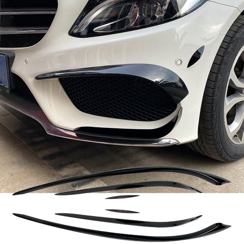 byjgs Frontstoßstange Lippe Splitter Verkleidung für C-Class W205 S205 C205 2015-2018 C200 260 C43 AMG, Frontstoßstange Seitensplitter Änderung Frontstoßstange Lippenspoiler Splitter,A von byjgs
