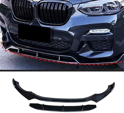 byjgs Stoßfängerlippe Spoilerlippe für BMW G01 X3 G02 X4 2018 2019 2020, Sport-Performance Frontspoiler AntiKollision Car Front Lower Bumper Lip Spoiler von byjgs