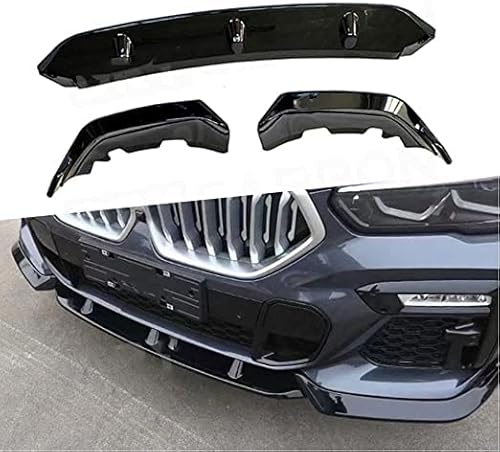 byjgs Stoßfängerlippe Spoilerlippe für BMW X6 G06 M Sport 2020 2021 2022, Sport-Performance Frontspoiler AntiKollision Car Front Lower Bumper Lip Spoiler von byjgs