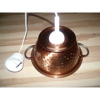 Deko Lampe Hängelampe Deckenlampe Sieblampe Kupferfarben Party Geburtstag Landhaus von bylichterglanz