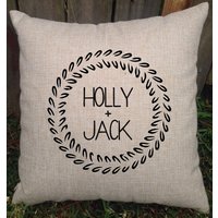 Kreis Kranz Entwerfer Kissen Mit Paare Namen - Perfekt Für Hochzeiten, Verlobungen, Jahrestag Oder Brautdusche Geschenk Kreis Kranz Entwerfer Kissen Mit Paare Namen - Perfekt Für Hochzeiten, Verlobungen, Jahrestag Oder Brautdusche Geschenk von bylouisegifts