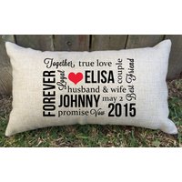 Personalisiertes Hochzeitskissen, Benutzerdefiniertes Baumwolljubiläumsgeschenk von bylouisegifts