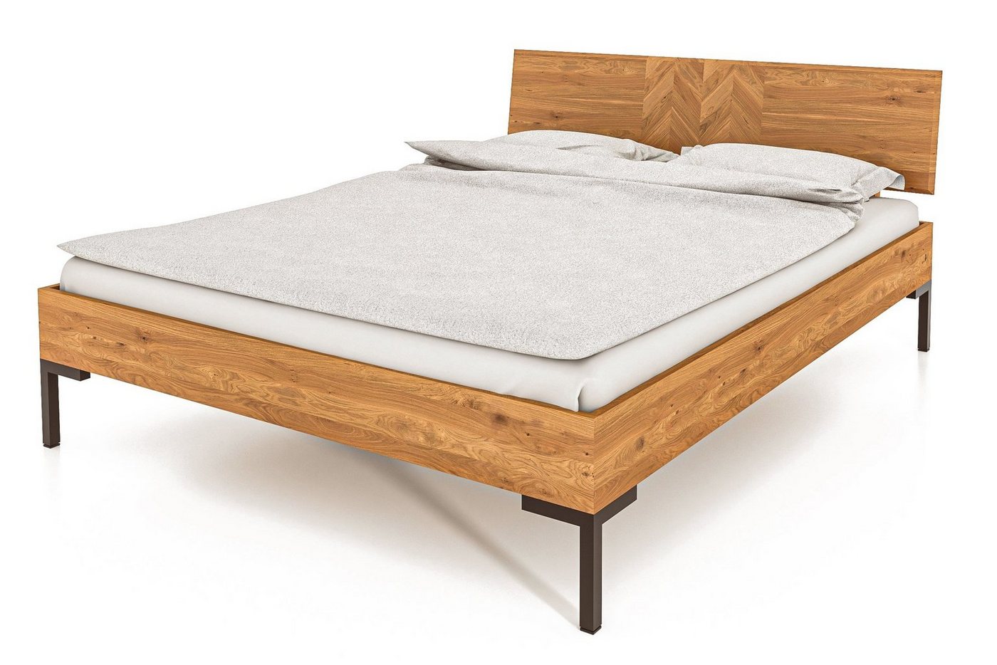 byoak Bett ABIES 140 x 200 aus Massivholz, mit Holzkopfteil, Naturgeölt von byoak