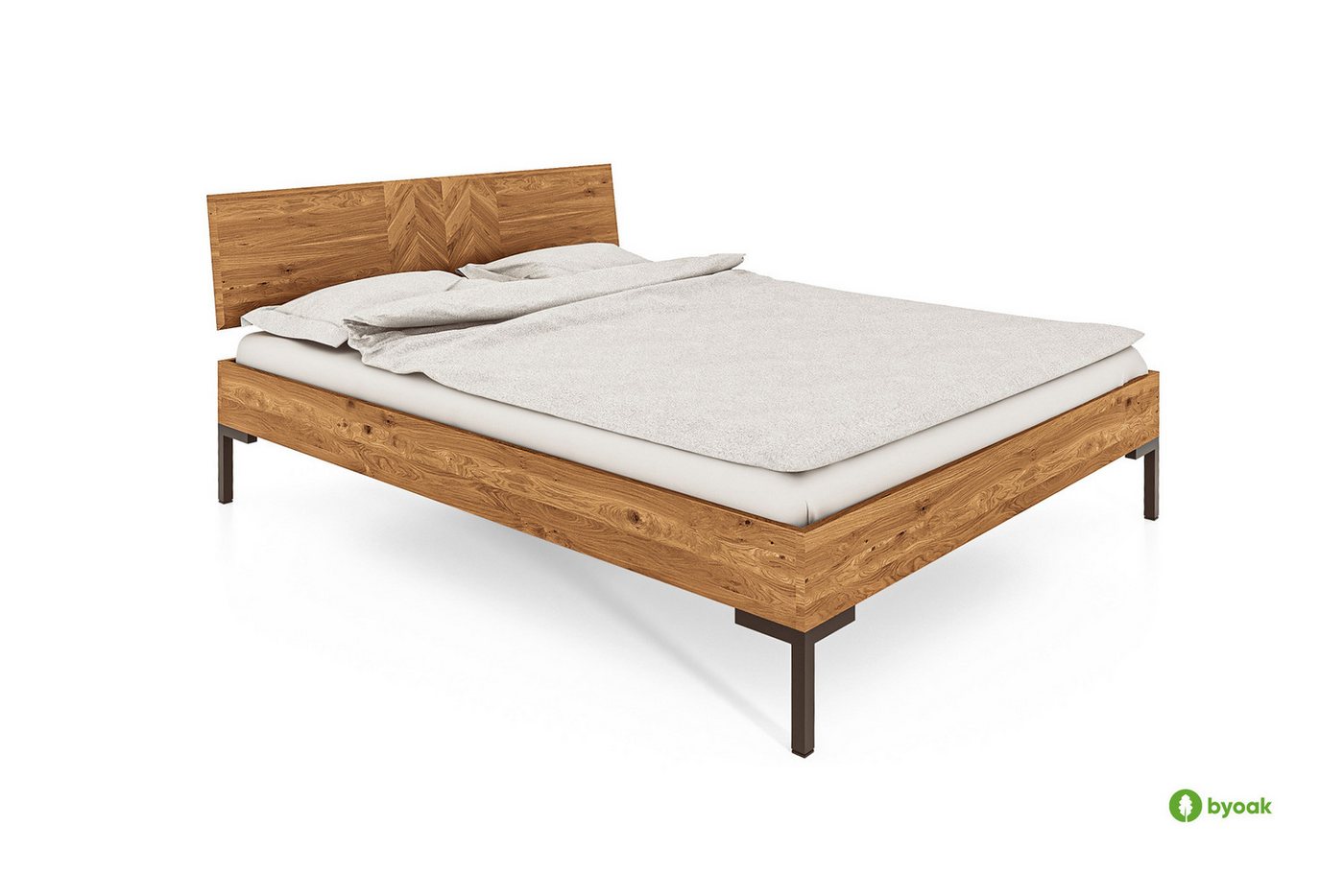 byoak Bett ABIES aus Massivholz, mit Holzkopfteil, Naturgeölt byoak Bett ABIES aus Massivholz, mit Holzkopfteil, Naturgeölt von byoak