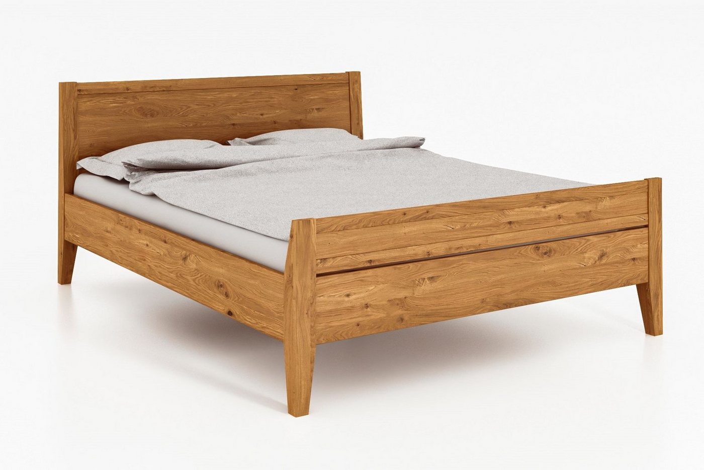 byoak Bett ODYS 100 x 200 aus Massivholz, mit Holzkopfteil, Naturgeölt von byoak