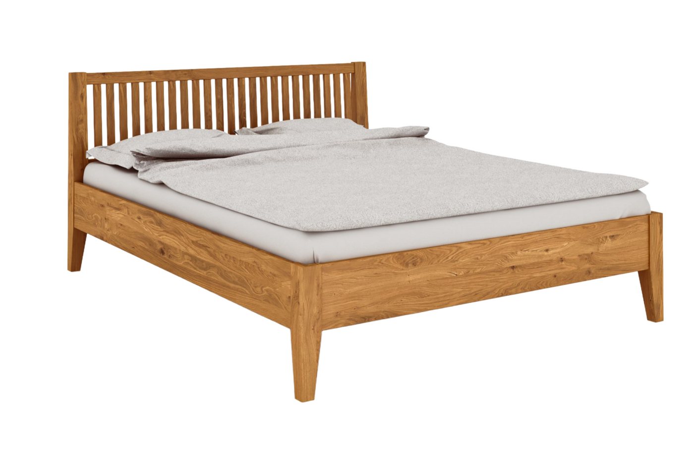 byoak Bett ODYS 140 x 200 aus Massivholz, mit Holzkopfteil, Naturgeölt von byoak