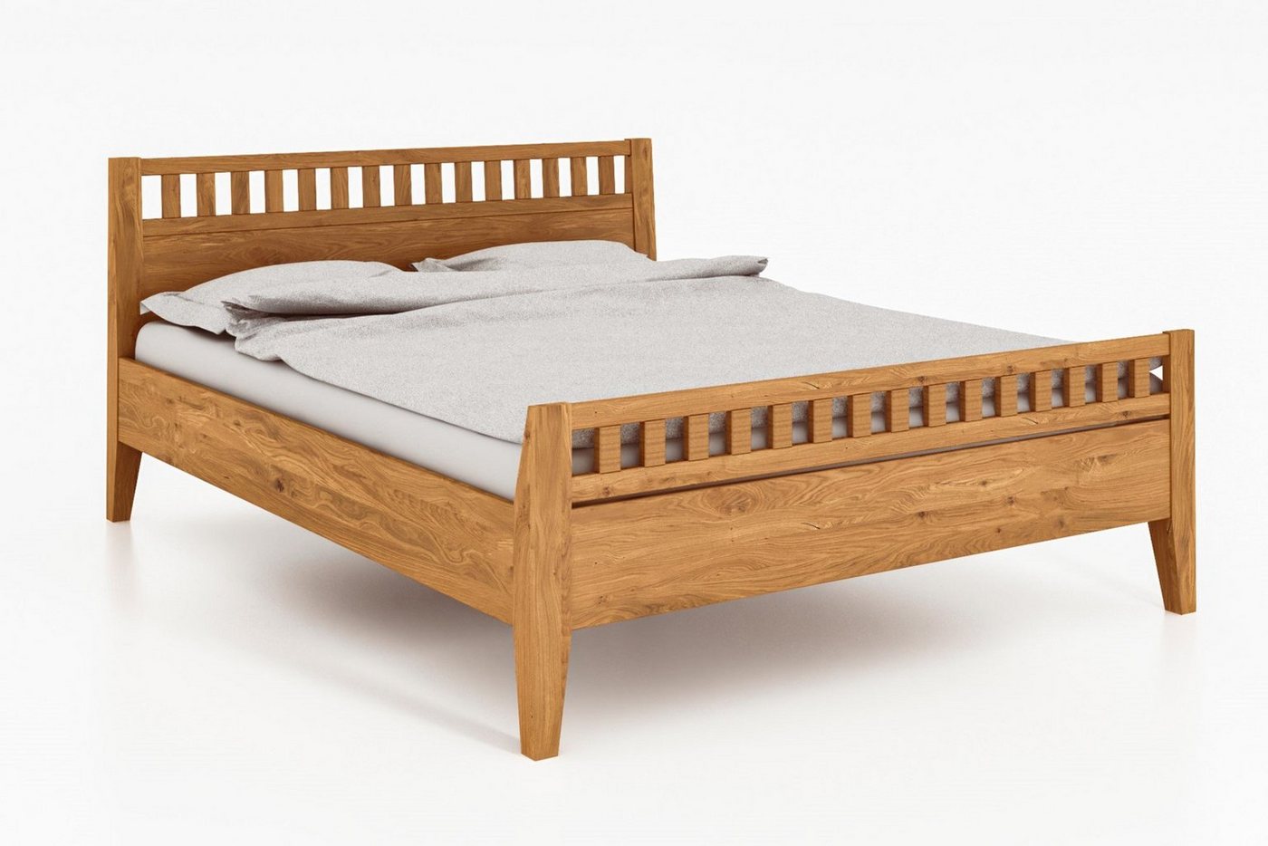 byoak Bett ODYS 140 x 200 aus Massivholz, mit Holzkopfteil, Naturgeölt von byoak