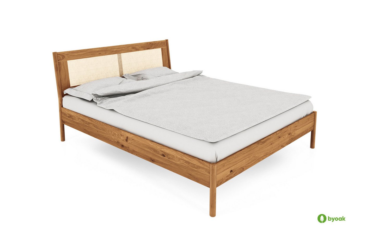 byoak Bett POLA mit Rattankopfteil, Naturgeölt byoak Bett POLA mit Rattankopfteil, Naturgeölt von byoak