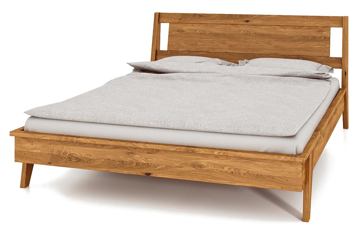 byoak Bett RETRO 120 x 200 aus Massivholz, mit Holzkopfteil, Naturgeölt von byoak