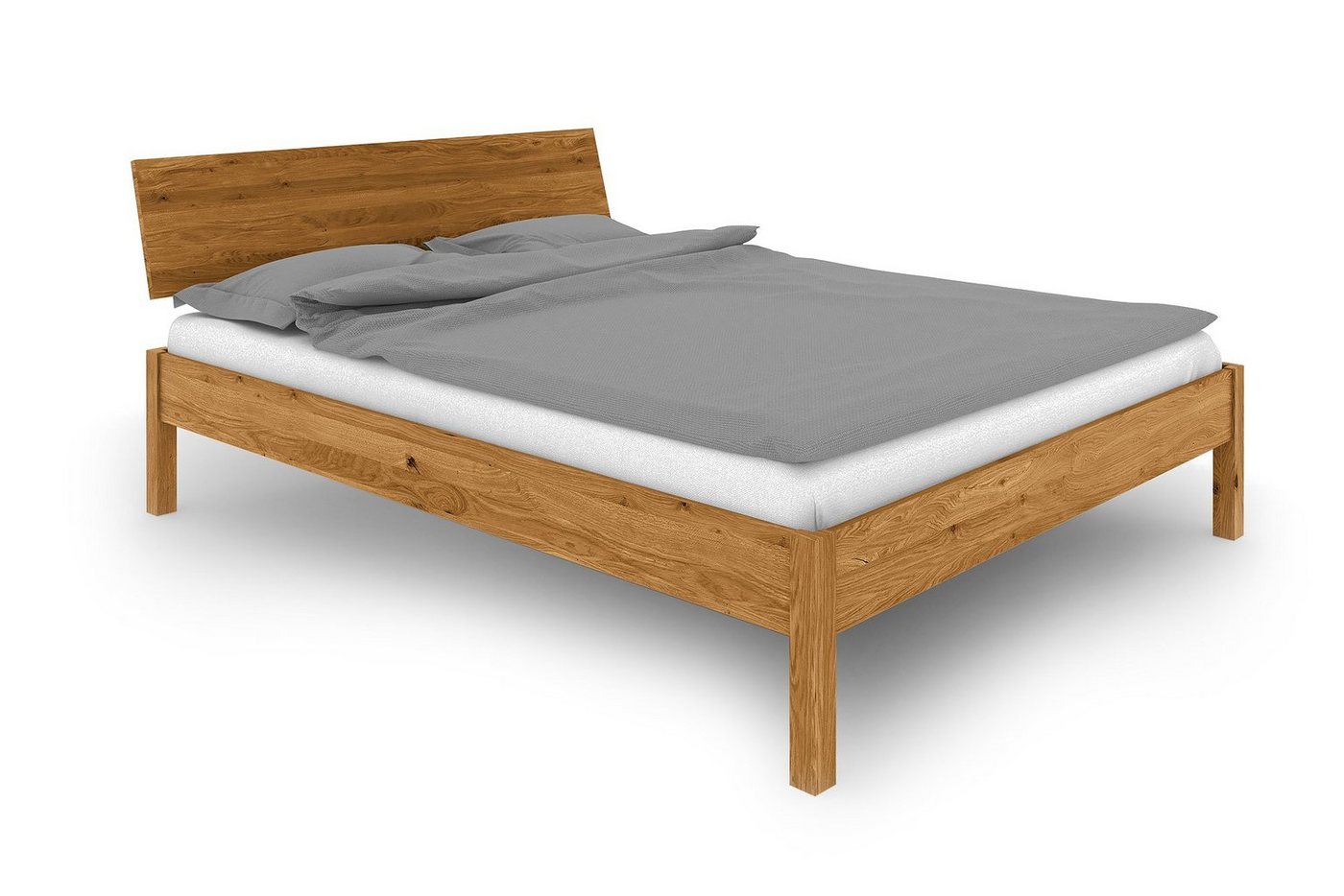 byoak Bett VENTO A-0 120 x 200 aus Massivholz, mit Holzkopfteil, Naturgeölt von byoak