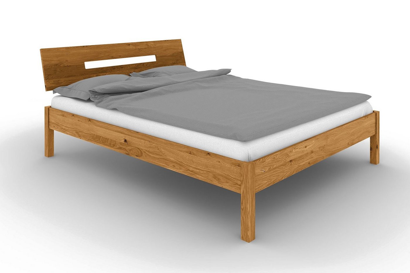 byoak Bett VENTO A-6 120 x 200 aus Massivholz, mit Holzkopfteil, Naturgeölt von byoak