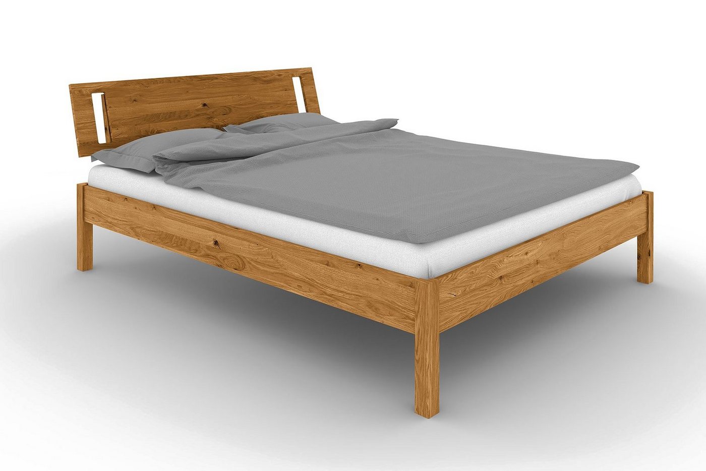 byoak Bett VENTO A-7 120 x 200 aus Massivholz, mit Holzkopfteil, Naturgeölt von byoak