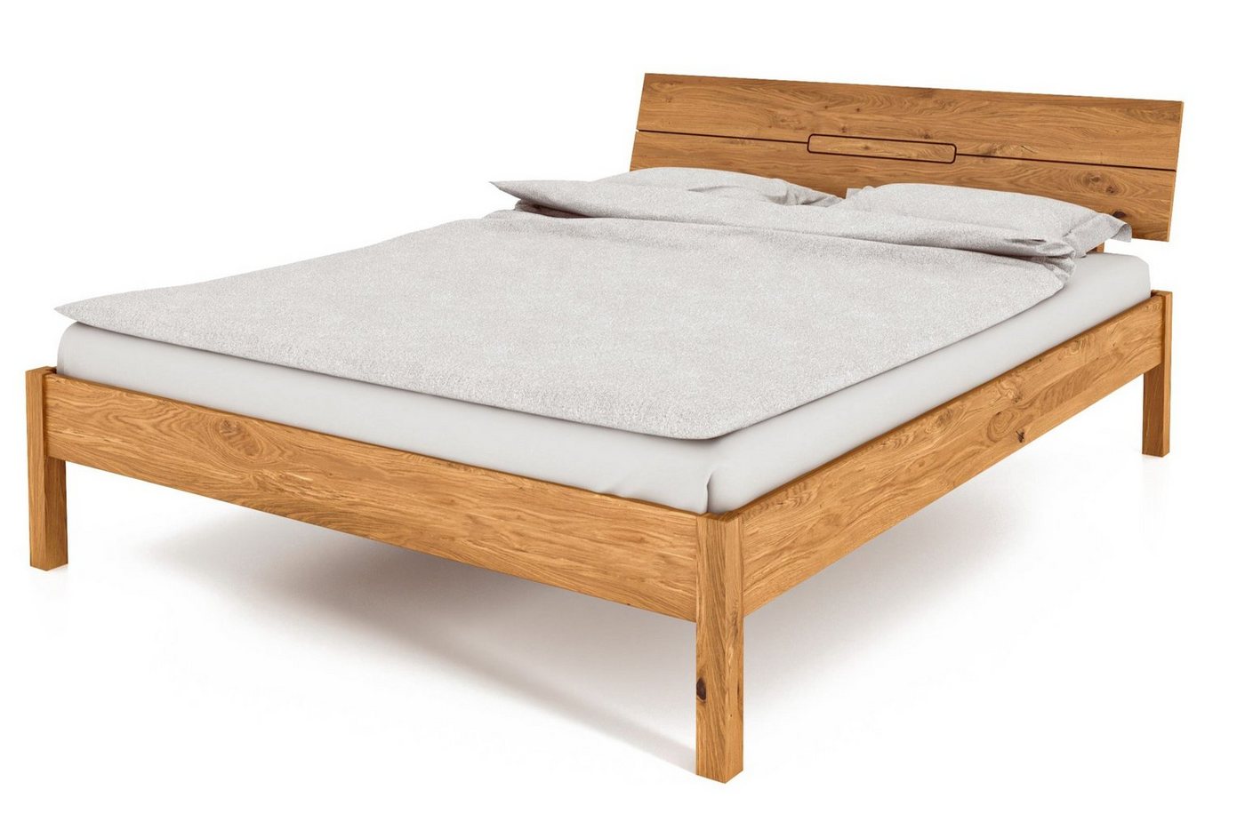 byoak Bett VENTO A-9 200 x 210 aus Massivholz, mit Holzkopfteil, Naturgeölt von byoak