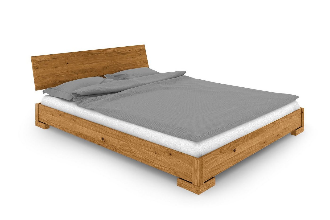 byoak Bett VENTO E-0 140 x 200 aus Massivholz, mit Holzkopfteil, Naturgeölt von byoak