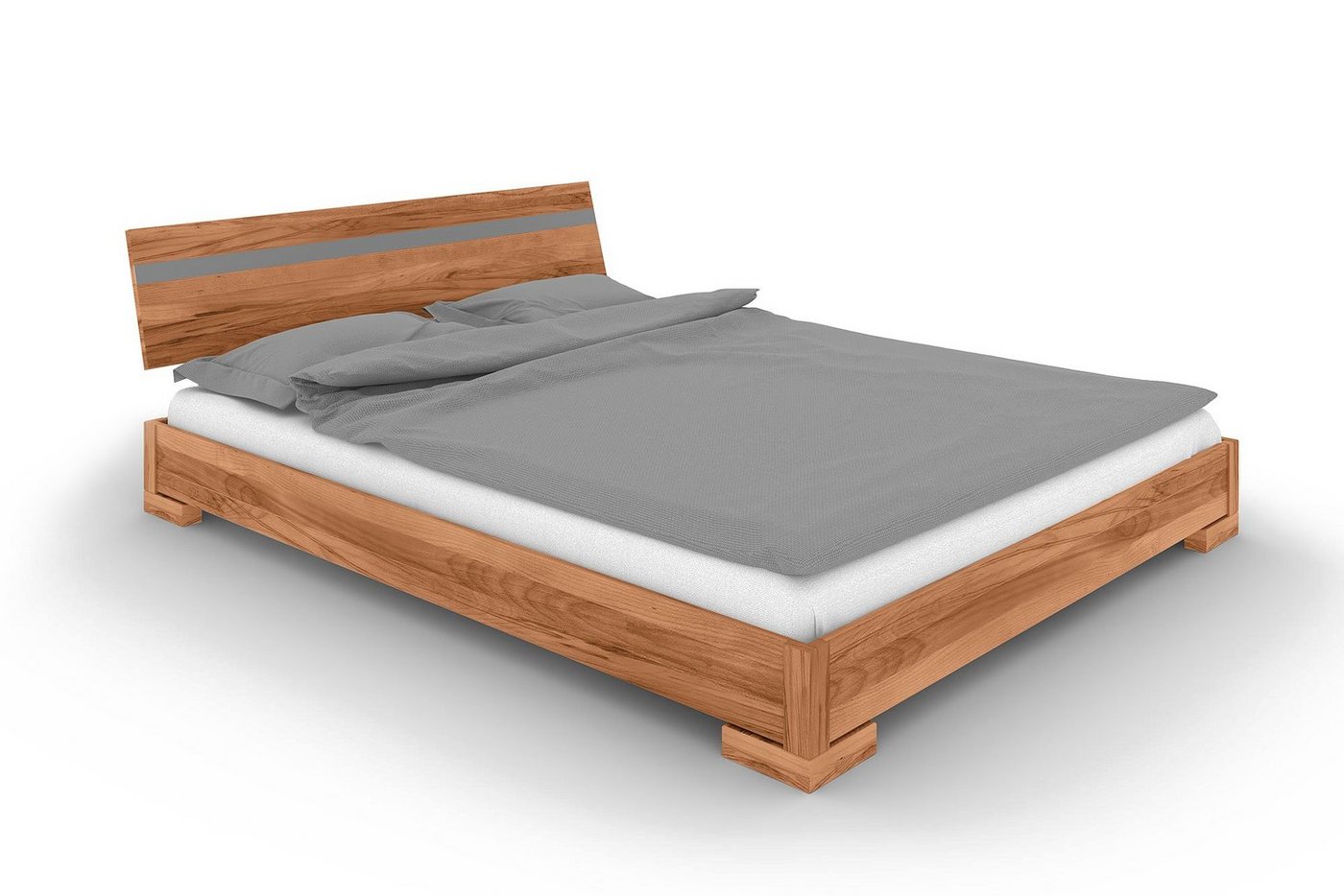 byoak Bett VENTO E-1 100 x 190 aus Massivholz, mit Holzkopfteil, Naturgeölt von byoak