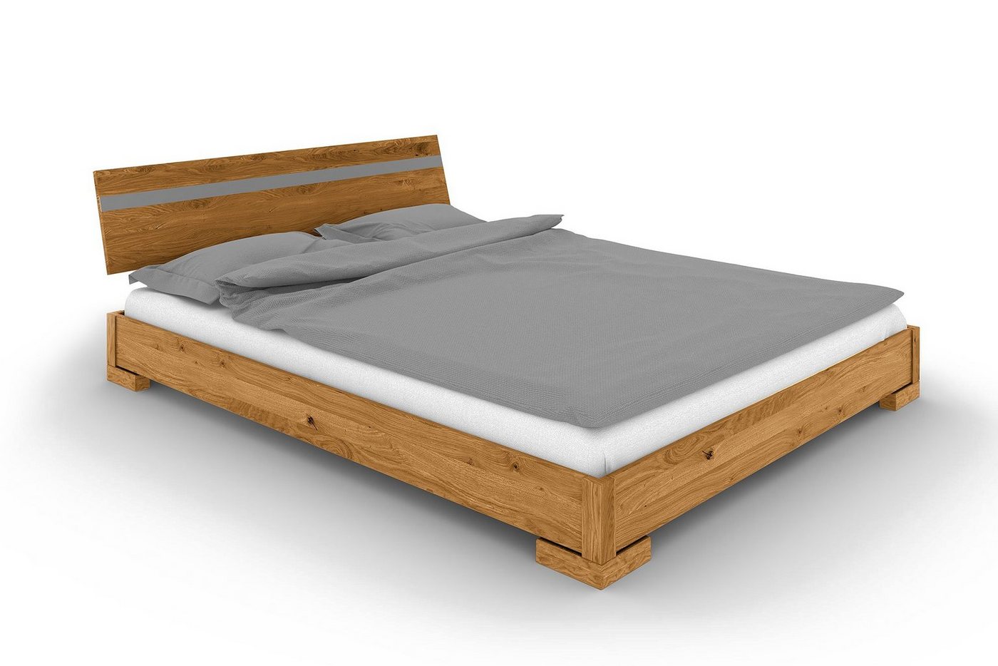 byoak Bett VENTO E-1 160 x 200 aus Massivholz, mit Holzkopfteil, Naturgeölt von byoak