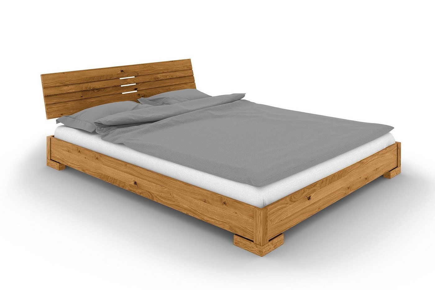 byoak Bett VENTO E-2 120 x 200 aus Massivholz, mit Holzkopfteil, Naturgeölt von byoak