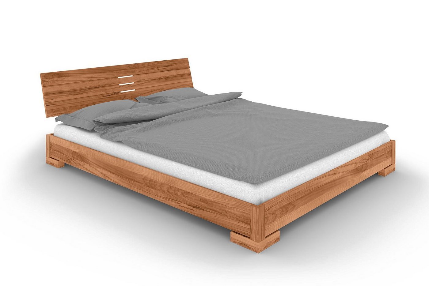 byoak Bett VENTO E-2 120 x 200 aus Massivholz, mit Holzkopfteil, Naturgeölt von byoak