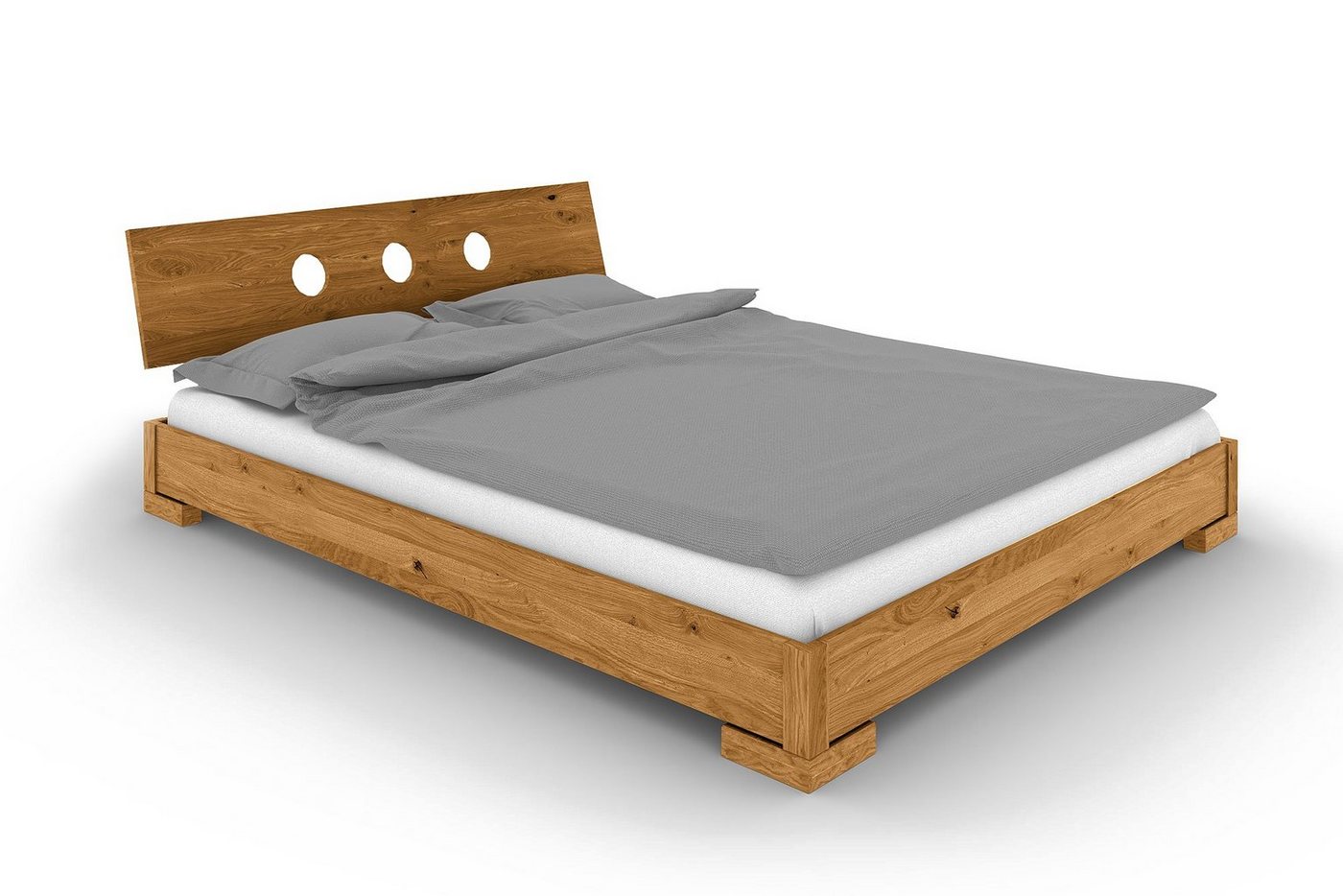 byoak Bett VENTO E-4 120 x 200 aus Massivholz, mit Holzkopfteil, Naturgeölt von byoak