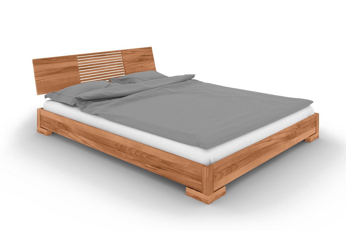 byoak Bett VENTO E-5 140 x 200 aus Massivholz, mit Holzkopfteil, Naturgeölt von byoak