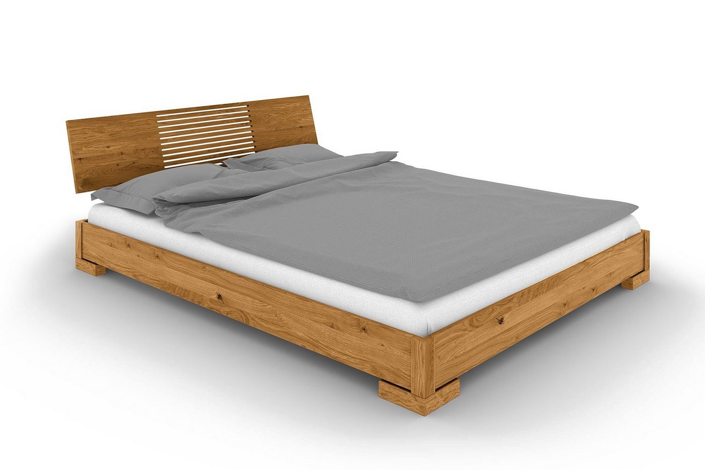 byoak Bett VENTO E-5 140 x 200 aus Massivholz, mit Holzkopfteil, Naturgeölt von byoak