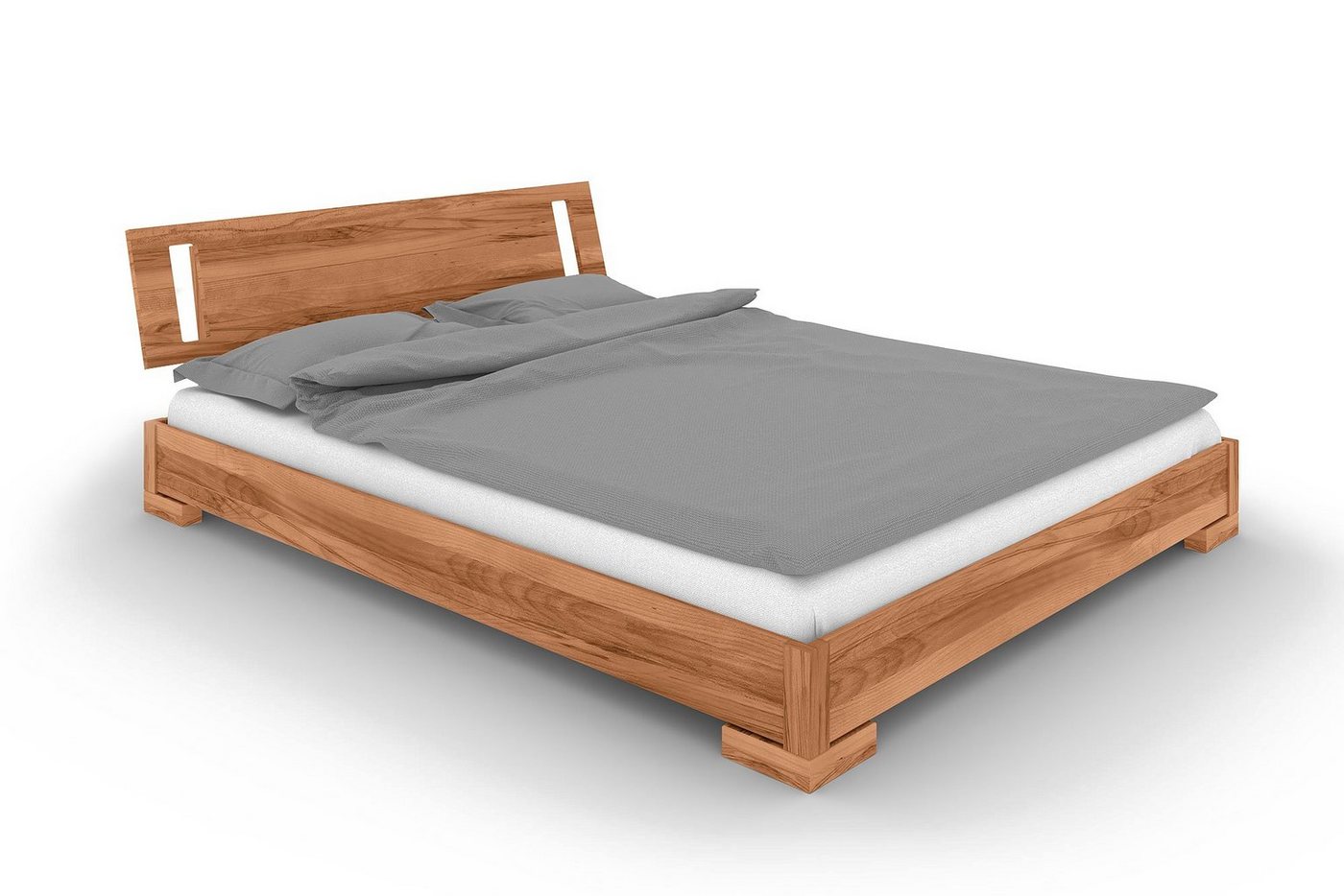 byoak Bett VENTO E-7 100 x 190 aus Massivholz, mit Holzkopfteil, Naturgeölt von byoak