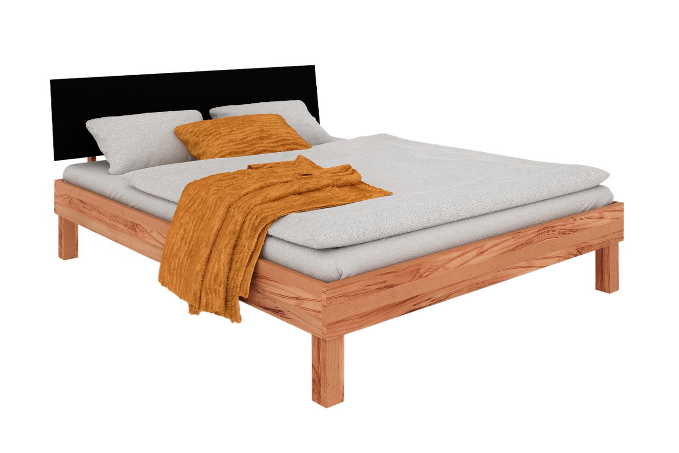 byoak Bett VIGO 100 x 210 aus Massivholz, mit MDF-kopfteil, Naturgeölt von byoak