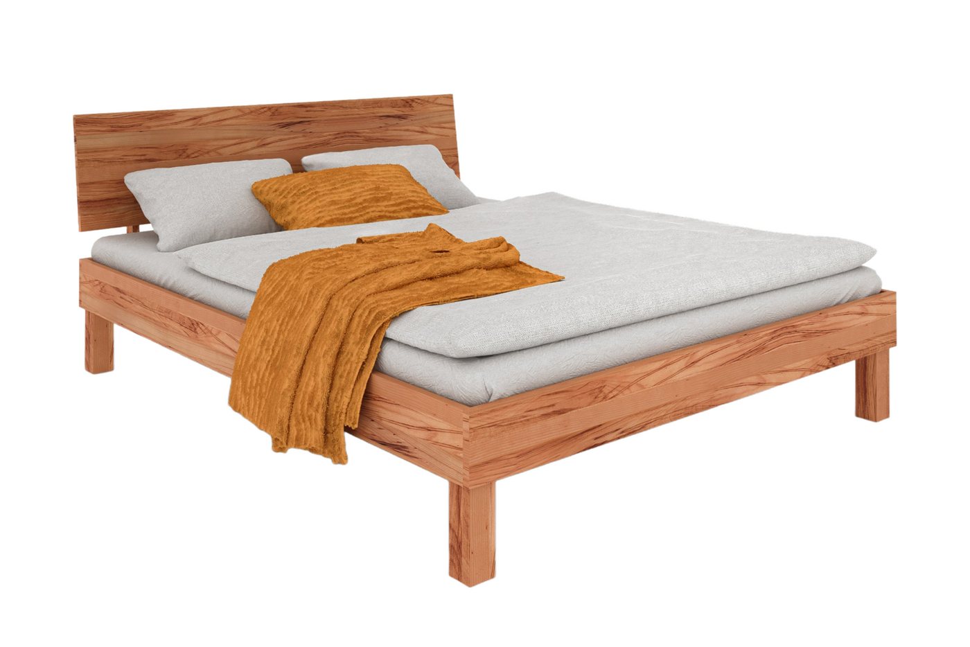 byoak Bett VIGO 100 x 220 aus Massivholz, mit Holzkopfteil, Naturgeölt von byoak