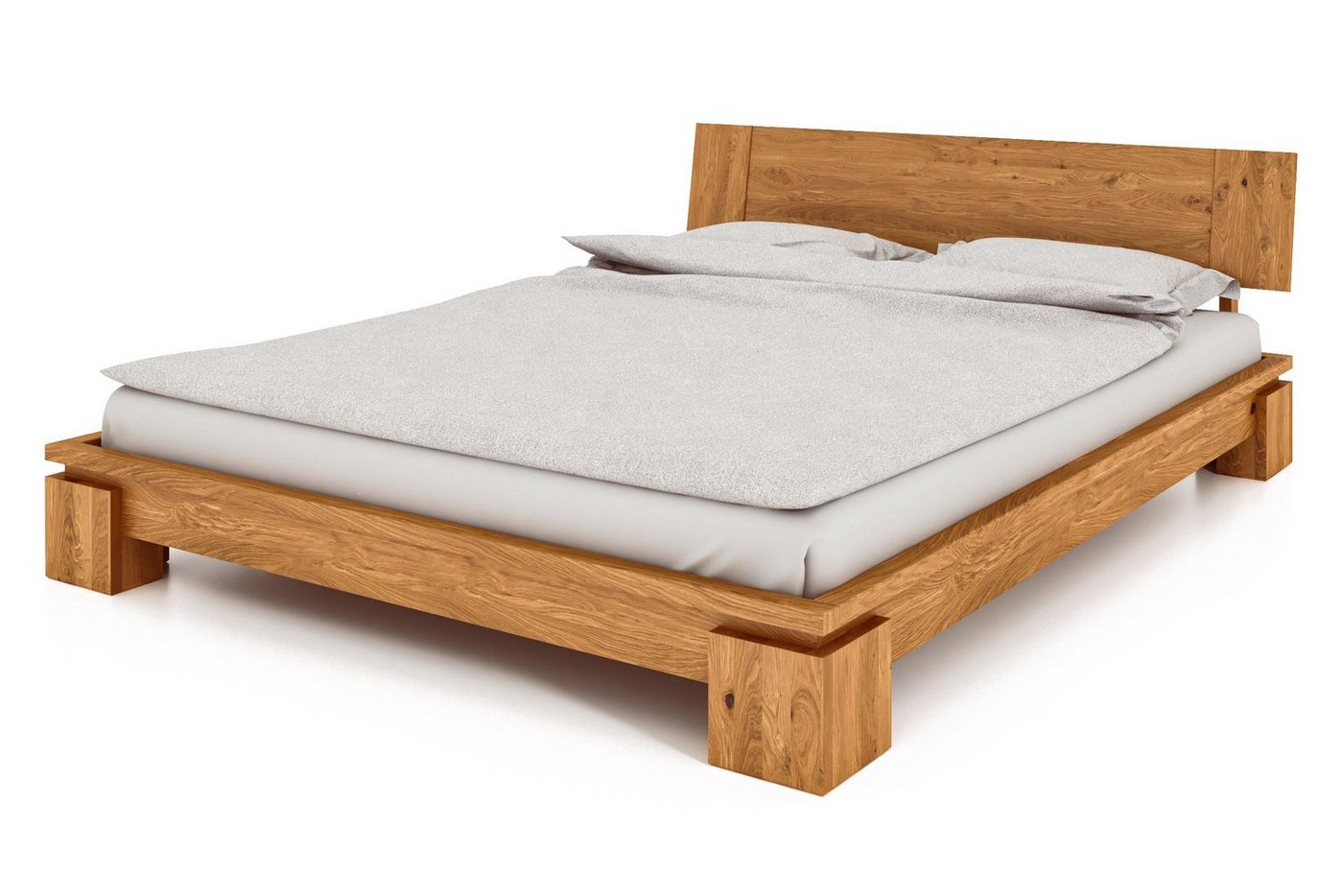 byoak Bett VINCI 120 x 200 aus Massivholz, mit Holzkopfteil, Naturgeölt von byoak