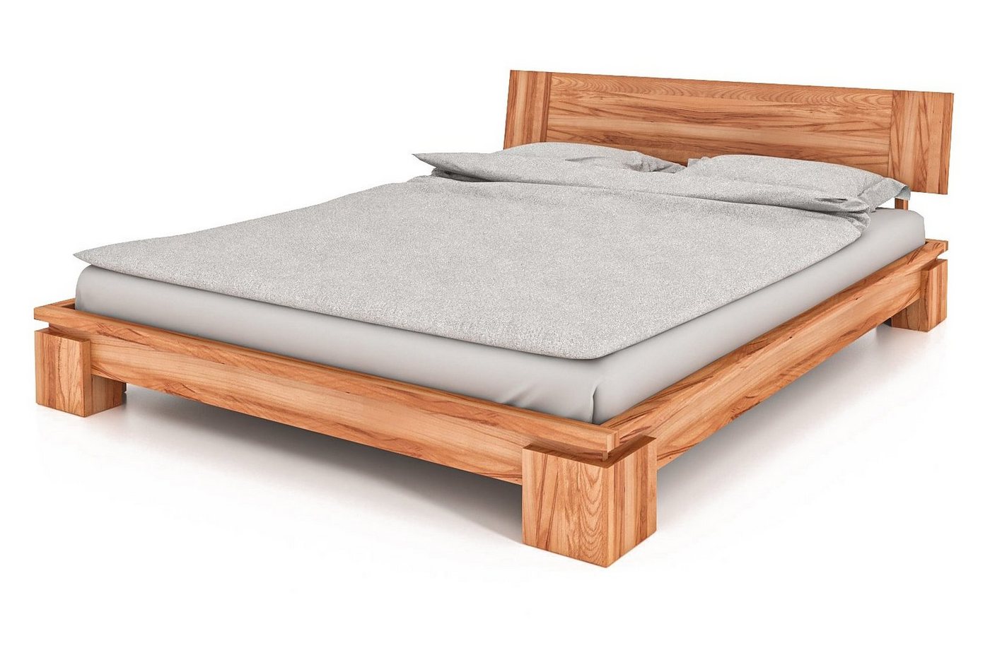 byoak Bett VINCI 120 x 200 aus Massivholz, mit Holzkopfteil, Naturgeölt von byoak