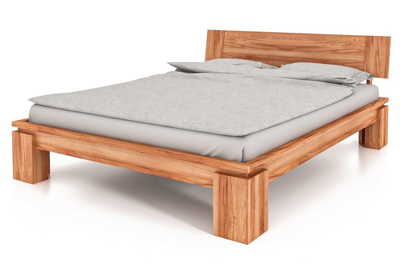 byoak Bett VINCI 120 x 200 aus Massivholz, mit Holzkopfteil, Naturgeölt von byoak