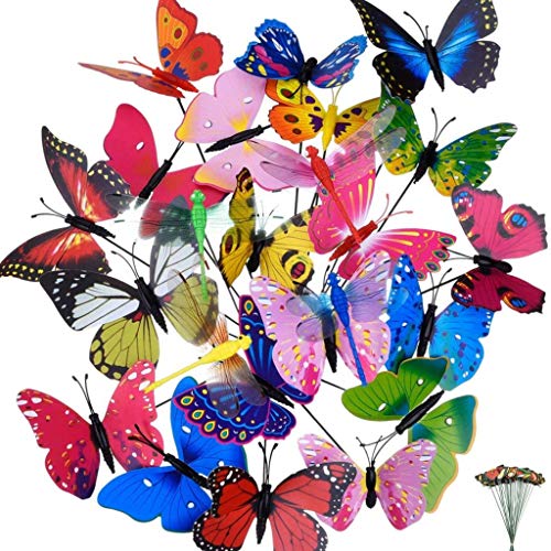 byou Garten Schmetterlinge auf Stöcken,20 stück Garten Schmetterlinge Stangen 4 stück Libellen Stangen Garten Ornamente für Hof Patio Party Dekorationen Pflanzendekoration Outdoor Hof 30 * 12cm byou Garten Schmetterlinge auf Stöcken,20 stück Garten Schmetterlinge Stangen 4 stück Libellen Stangen Garten Ornamente für Hof Patio Party Dekorationen Pflanzendekoration Outdoor Hof 30 * 12cm von byou