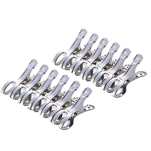 byou Handtuchklammern, Strandtuch-Clips, Edelstahl, Winddicht, Wäscheklammern für Steppdecken, Handtücher, Decken, Kleidung, 12 Stück, 8,5 cm von byou